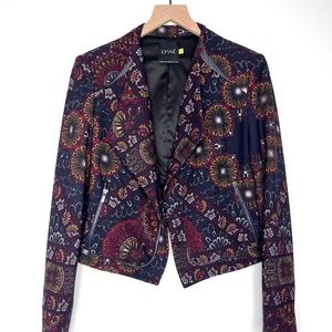 LYSSE Colorful Floral Tailored Crop Jacket